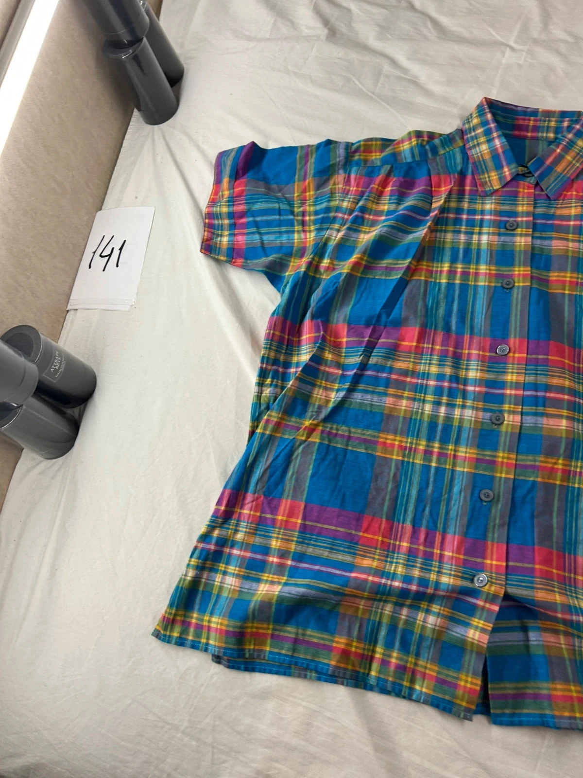 Chemise à carreaux vintage multicolore – photo 4